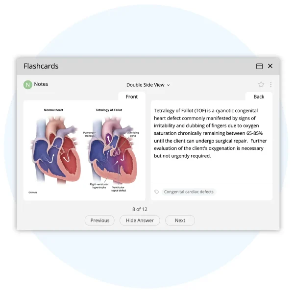 The flashcard feature in NCLEX Master Coach’s NCLEX-PN QBank