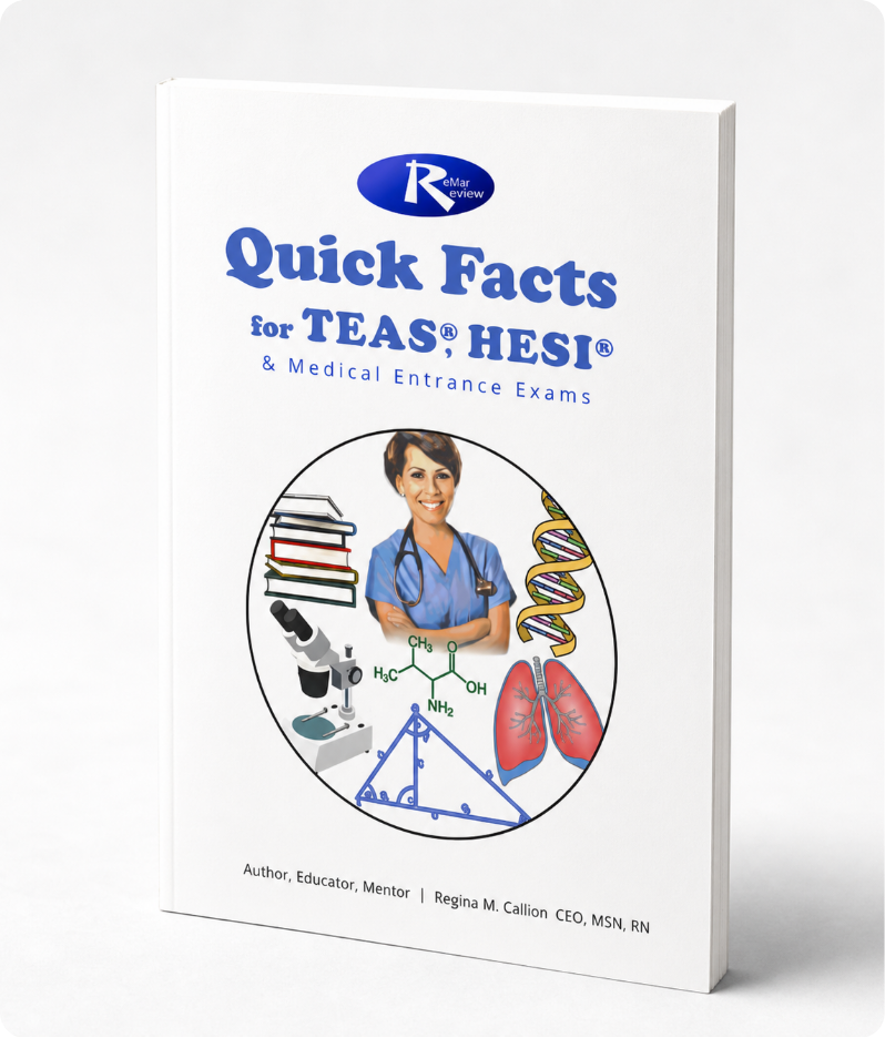 Quick Facts for TEAS and HESI study guide book by NCLEX Master Coach